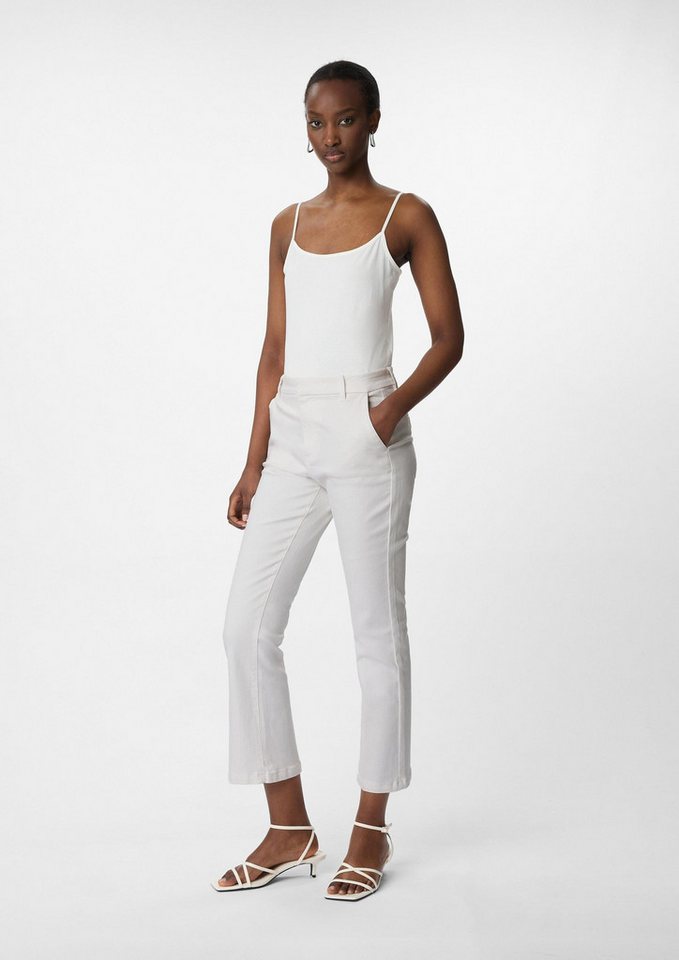 comma 7/8-Hose Hose Weiße Crop-Jeans mit Flared Leg (1-tlg) von comma