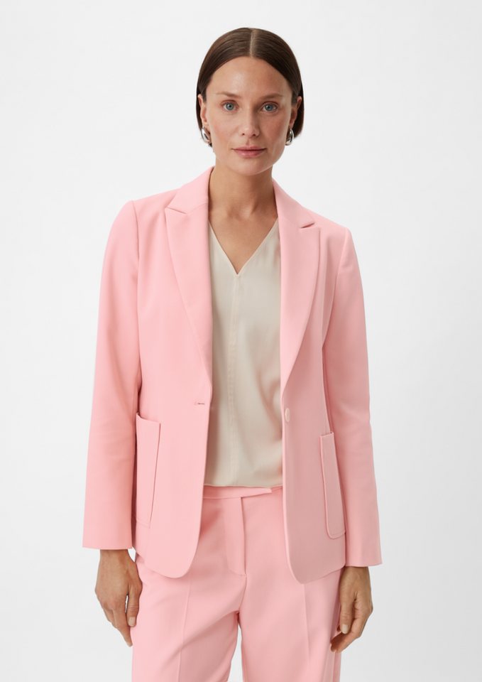 Comma Blusenblazer Blazer mit Herringbone-Muster Logo von Comma