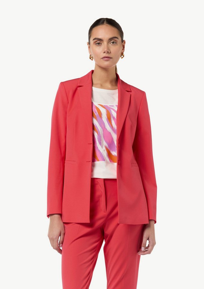 comma Blusenblazer Elastischer, taillierter Blazer aus Viskosemix Logo von comma