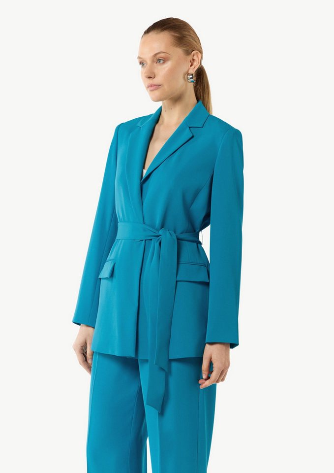 comma Jackenblazer Indoor-Blazer Fließender Longblazer mit Bindegürtel von comma