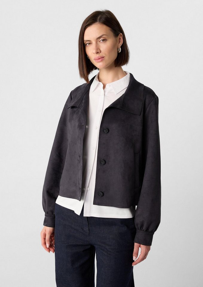 comma Funktionsjacke Indoor-Jacke Jacke in Velourslederoptik von comma