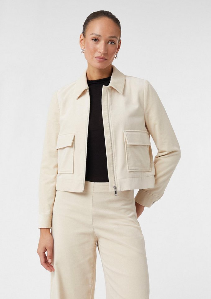 comma Funktionsjacke Indoor-Jacke Kurze Cordjacke mit aufgesetzten Taschen von comma