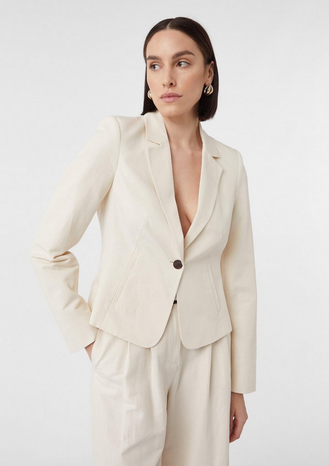 comma Blusenblazer Taillierter Crop-Blazer aus Leinenmix, comma x Füsun Lindner von comma