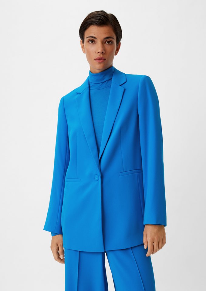 comma Blusenblazer Longblazer aus Crêpe von comma