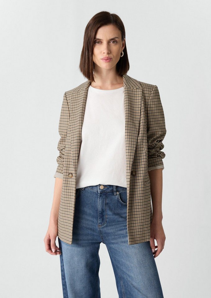 comma Jackenblazer Indoor-Blazer Karoblazer mit Zierknöpfen von comma
