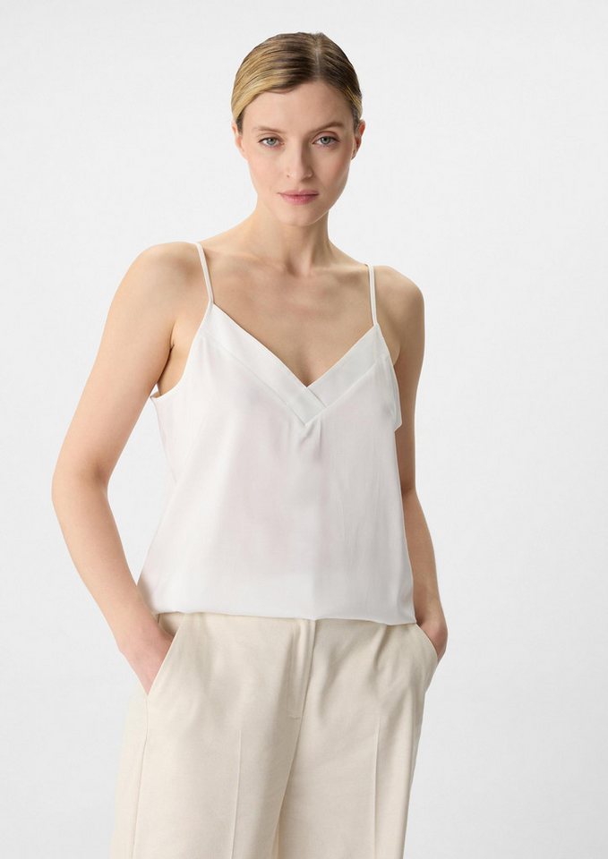 comma Blusentop Bluse Satin-Top mit Spaghetti-Trägern von comma