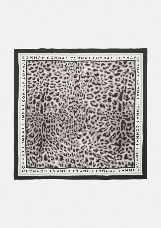 comma Schal Tuch, Seidentuch mit Leo-Print von comma