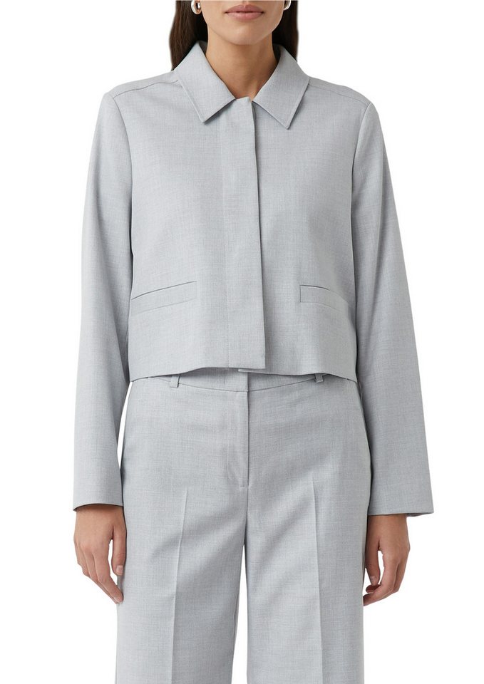 comma Jackenblazer kurz, mit Hemdkragen und verdeckter Knopfleiste von comma