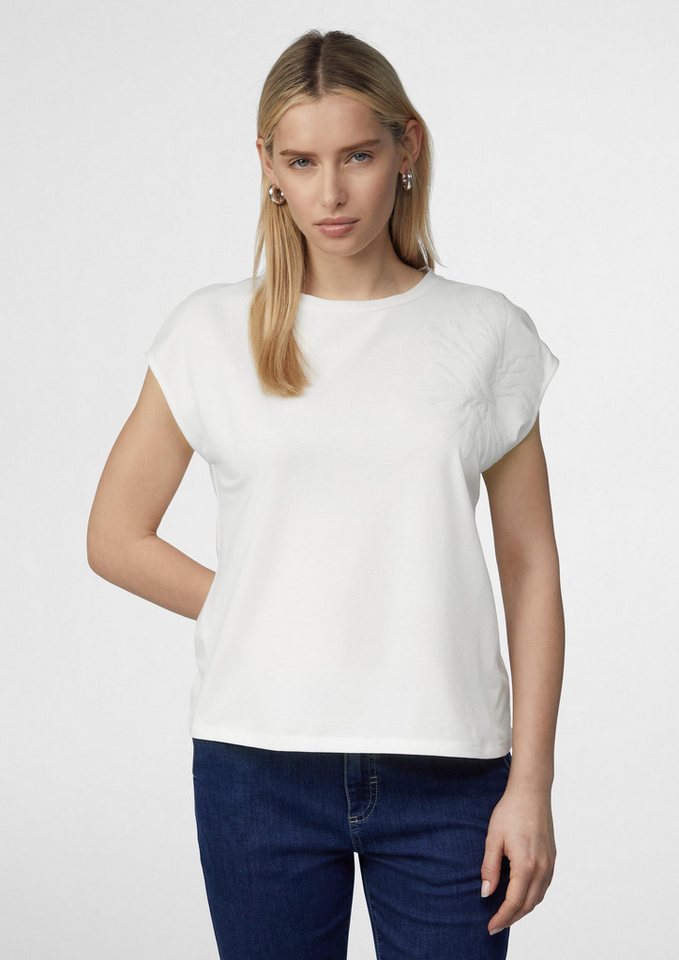 comma Kurzarmshirt T-Shirt Jersey-T-Shirt mit überschnittenen Schultern und Printdetail comma Kurzarmshirt T-Shirt Jersey-T-Shirt mit überschnittenen Schultern und Printdetail von comma
