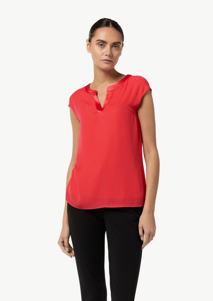 comma Kurzarmshirt T-Shirt T-Shirt mit Tunika-Ausschnitt (1-tlg) von comma