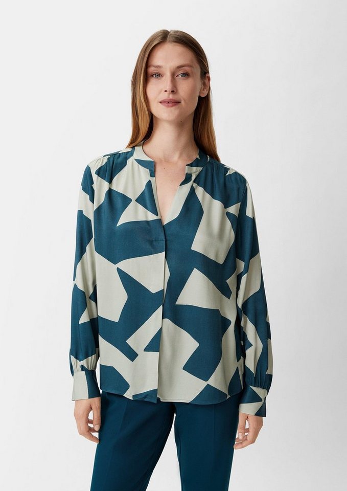 Comma Langarmbluse Bluse mit Tunika-Ausschnitt von Comma