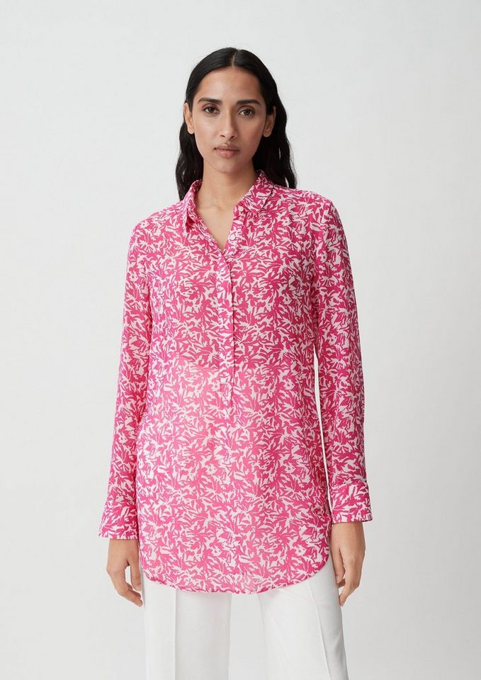 Comma Langarmbluse Chiffonbluse mit Allovermuster von Comma