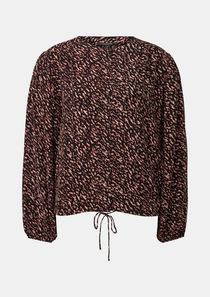 Comma Langarmbluse Crêpe-Bluse aus Viskose Raffung von Comma