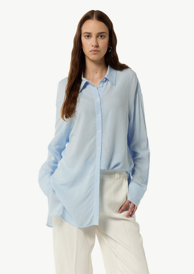 comma Langarmbluse Bluse Gestreifte Longbluse im Loose Fit comma Langarmbluse Bluse Gestreifte Longbluse im Loose Fit von comma