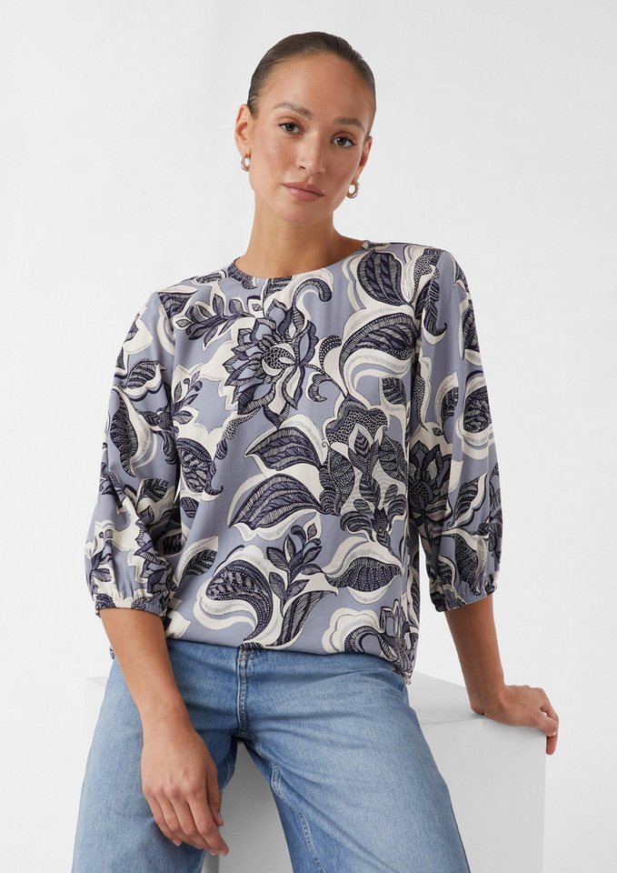comma Langarmbluse Bluse Luftige Bluse mit All-over-Print comma Langarmbluse Bluse Luftige Bluse mit All-over-Print von comma