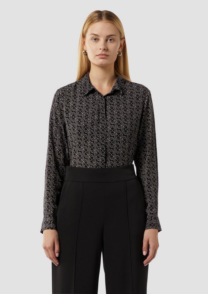Comma Langarmbluse Viskose-Bluse mit All-over-Print von Comma
