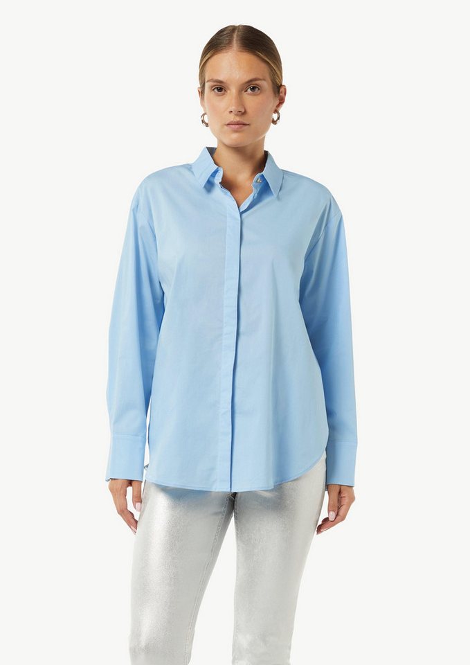 Comma Langarmbluse Oversized-Hemdbluse aus Popeline von Comma