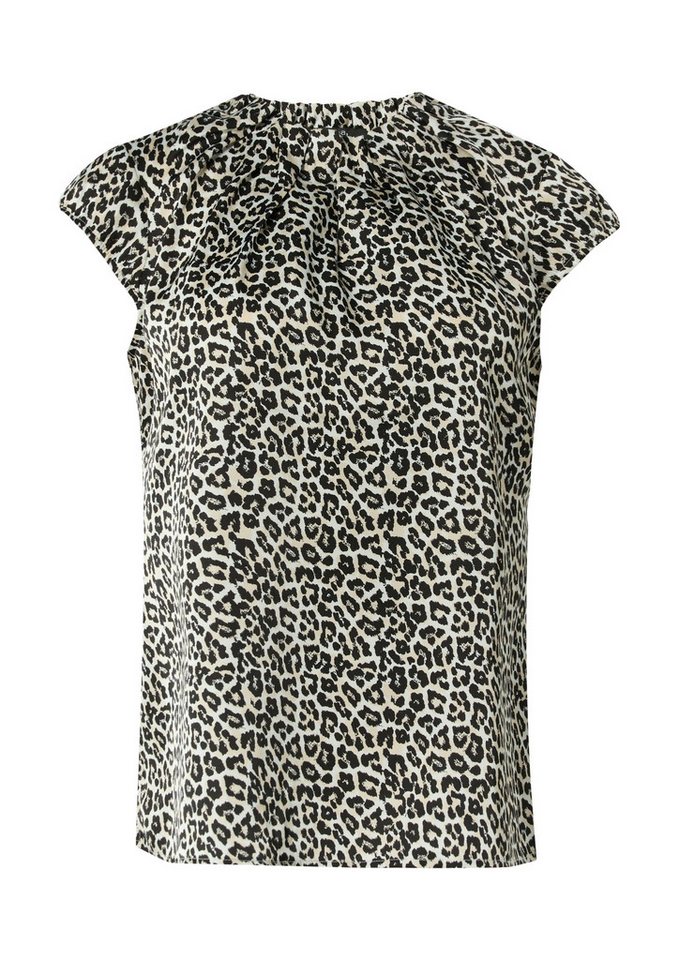 comma Langarmbluse Satinbluse mit Print - Regular Fit von comma