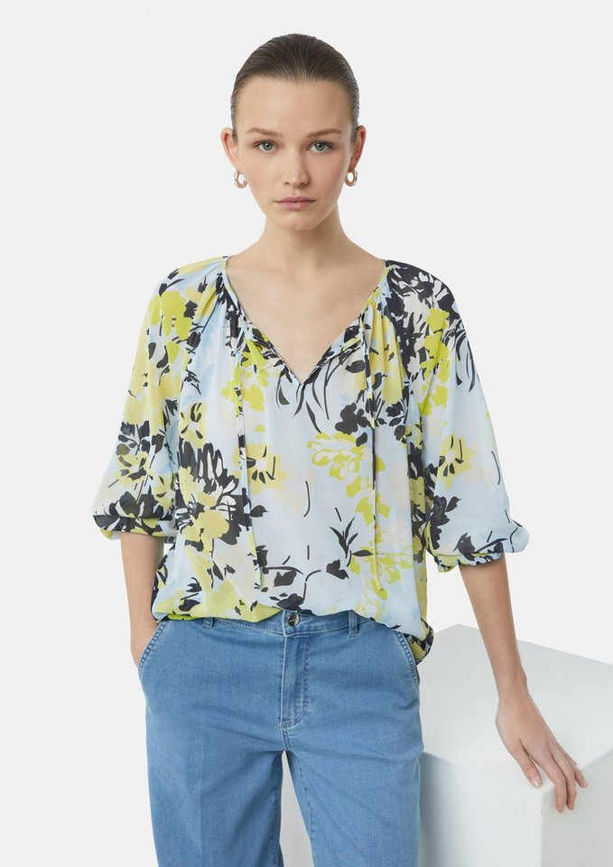 Comma Langarmbluse Semi-transparente Chiffon-Bluse mit Schleifen-Detail Comma Langarmbluse Semi-transparente Chiffon-Bluse mit Schleifen-Detail von Comma