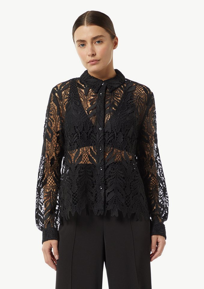 Comma Langarmbluse Transparente Bluse aus edler Spitze Spitze von Comma