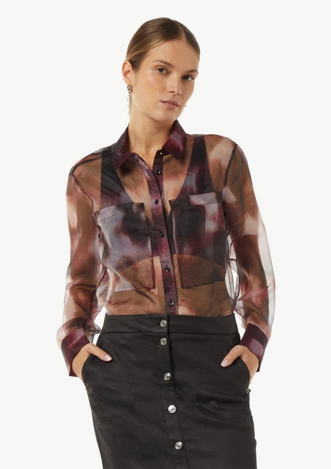 Comma Langarmbluse Transparente Hemdbluse aus Organza von Comma