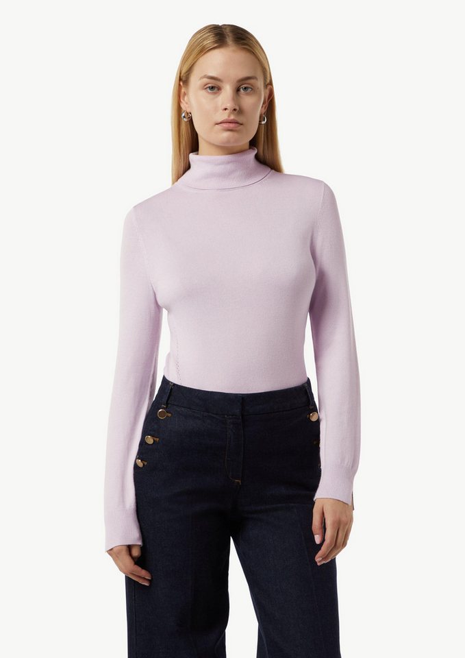comma Langarmshirt Eleganter Feinstrickpullover mit Rollkragen von comma