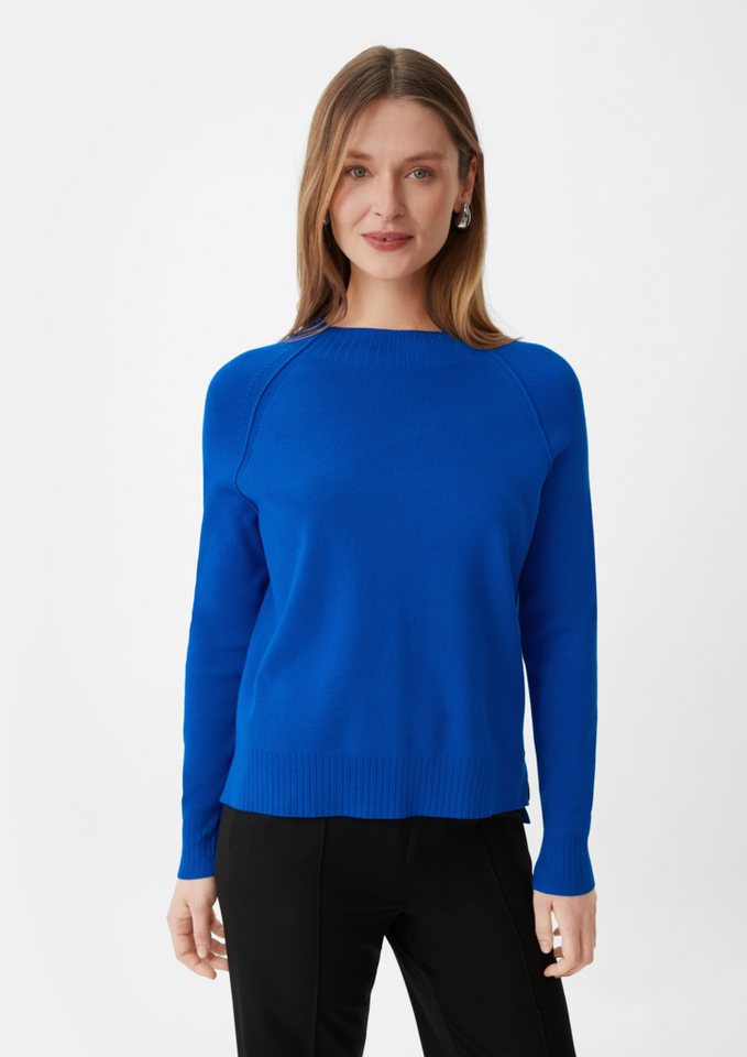Comma Langarmshirt Feinstrickpullover mit Raglan-Ärmeln Ziernaht von Comma