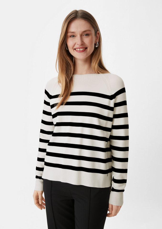 Comma Langarmshirt Feinstrickpullover mit Streifen von Comma