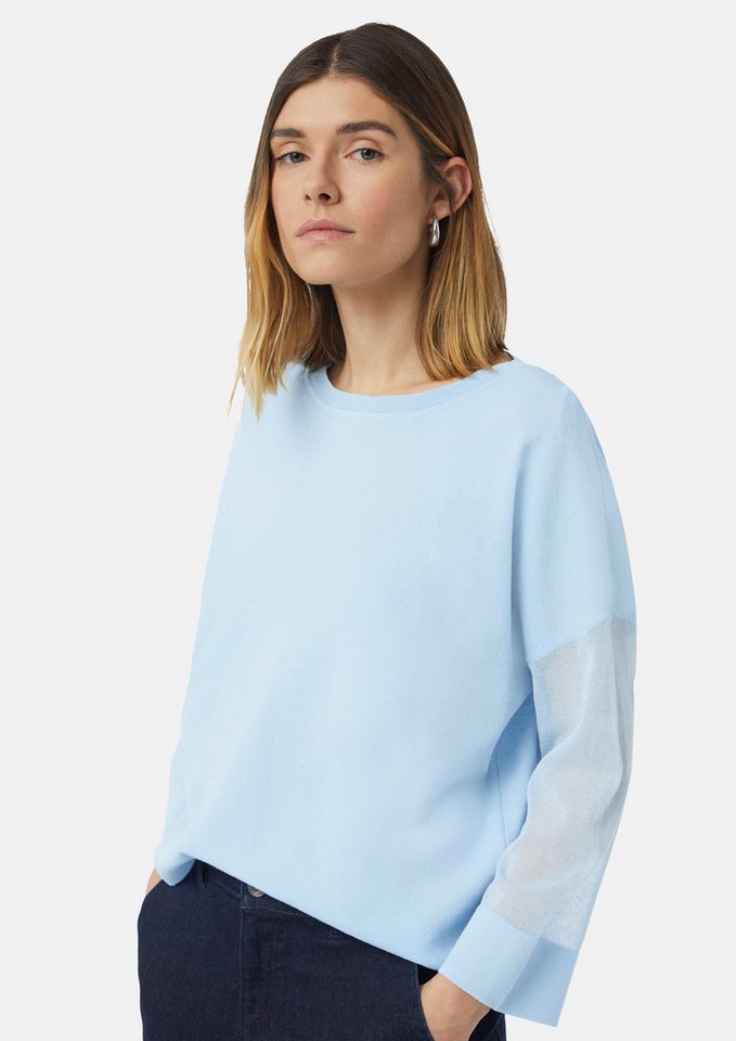 Comma Langarmshirt Leichter Strickpullover im Relaxed Fit mit transparenten Ärmeln Comma Langarmshirt Leichter Strickpullover im Relaxed Fit mit transparenten Ärmeln von Comma