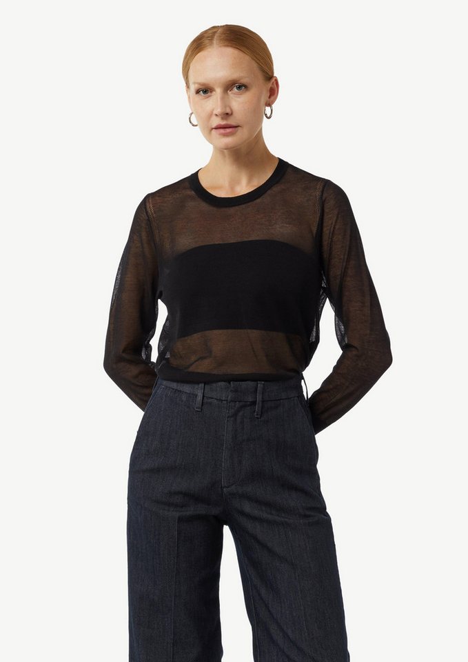 Comma Langarmshirt Strickpullover in transparenter Optik von Comma