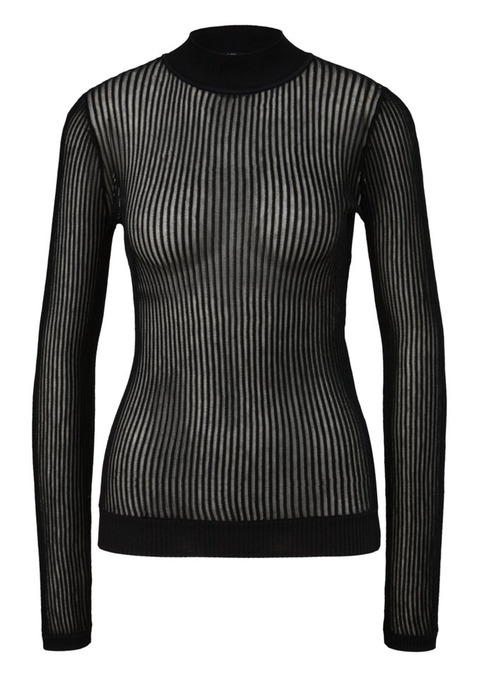 Comma Langarmshirt Strickpullover mit Rippstruktur von Comma