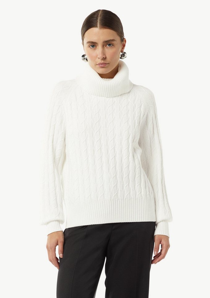 comma Langarmshirt Strickpullover mit hohem Rollkragen von comma