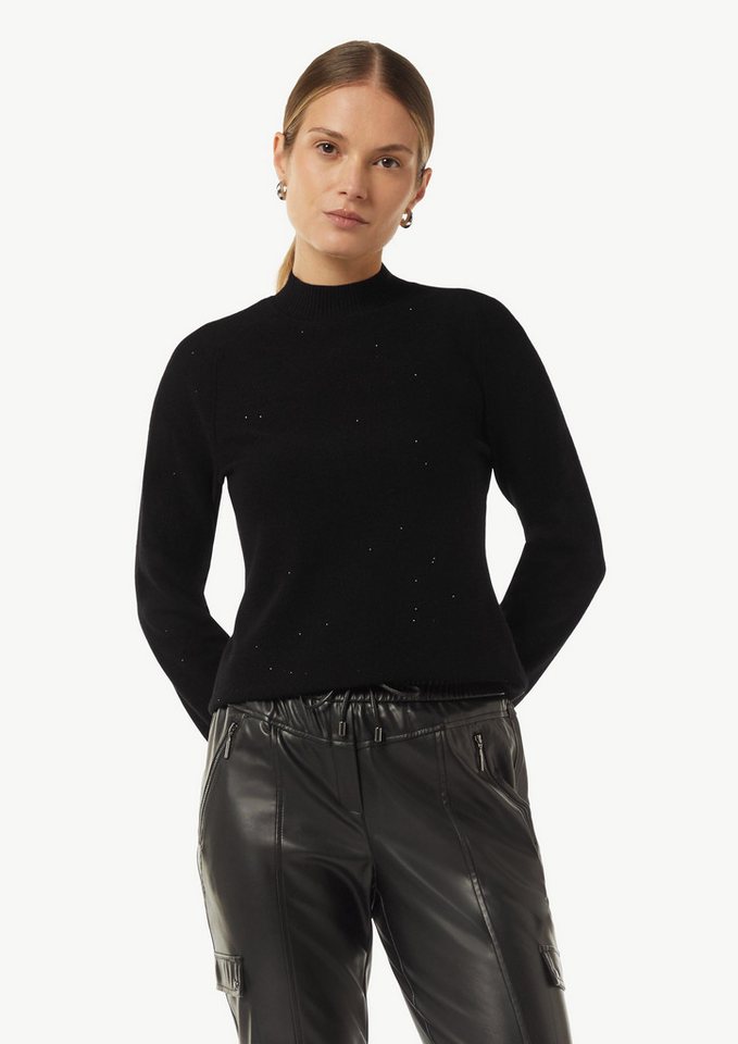 comma Langarmshirt Turtleneck-Strickpullover mit Minipailletten von comma