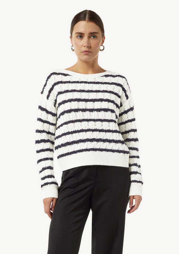 comma Langarmshirt Zopfstrickpullover aus Wollmix von comma