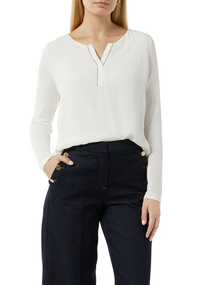 Comma Langarmshirt mit Ziersteinen von Comma