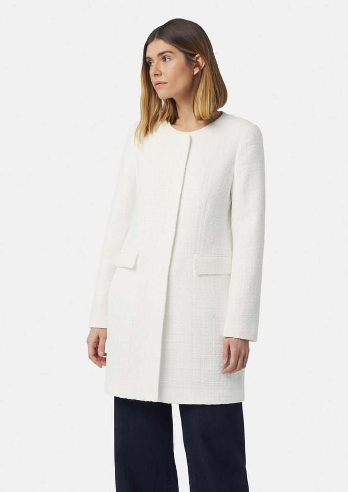 Comma Langmantel Taillierter Blazermantel aus strukturiertem Tweed von Comma