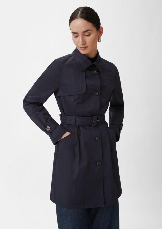 Comma Langmantel Taillierter Trenchcoat mit Bindegürtel Bindegürtel von Comma