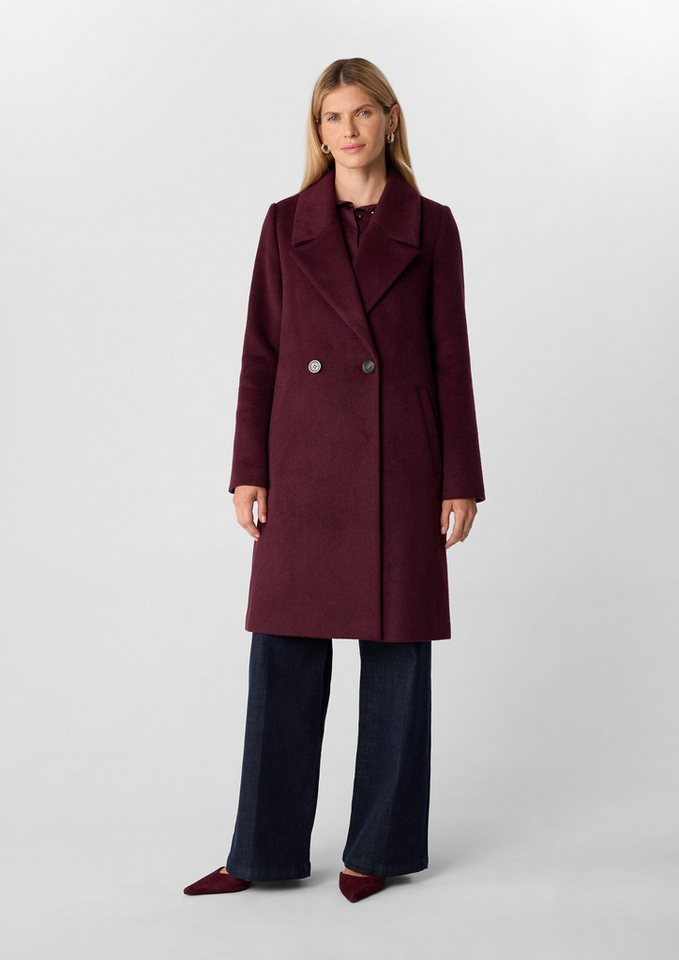 comma Langmantel Zweireihiger Mantel aus Wollmix im Loose Fit von comma