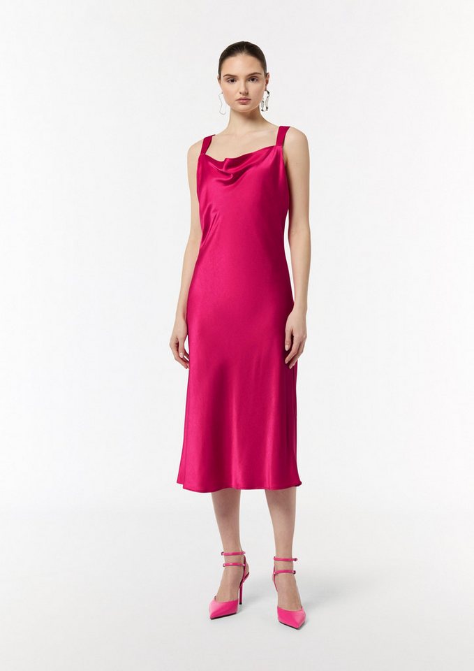 Comma Maxikleid Satinkleid mit Wasserfall-Ausschnitt von Comma