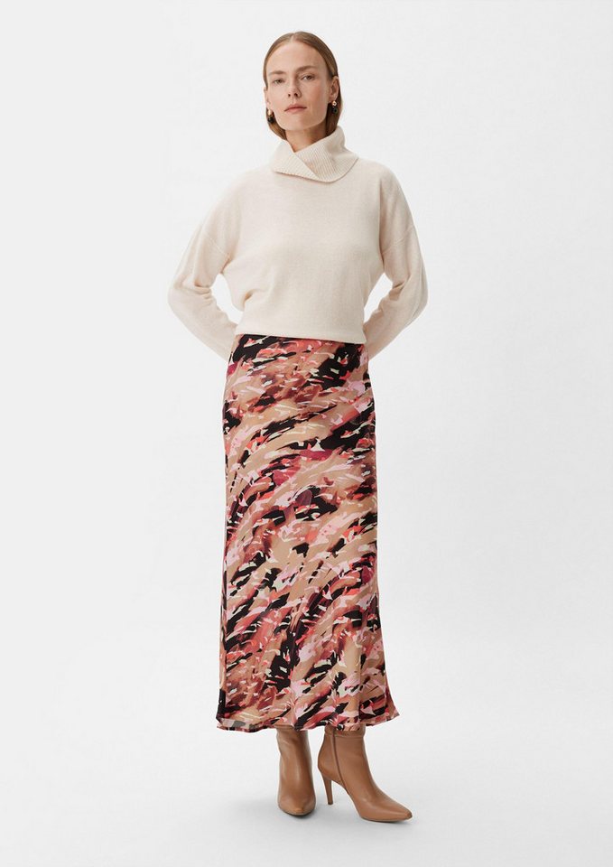 comma Maxirock Rock Langer Satinrock aus Viskosemix von comma