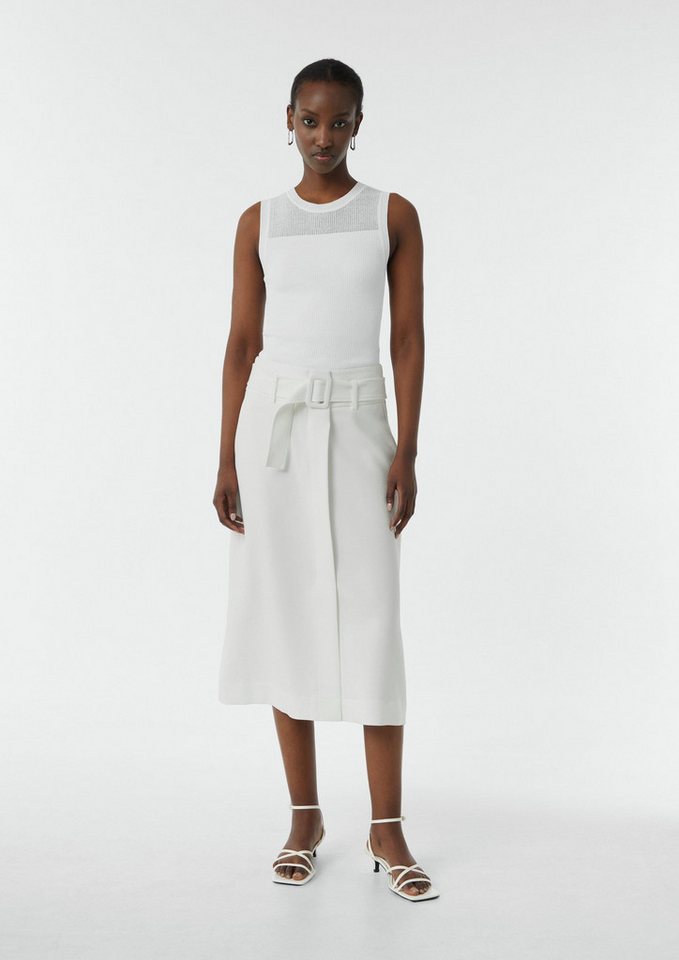 comma Midirock Rock Midi-Rock mit Gürtel und Strukturmuster von comma