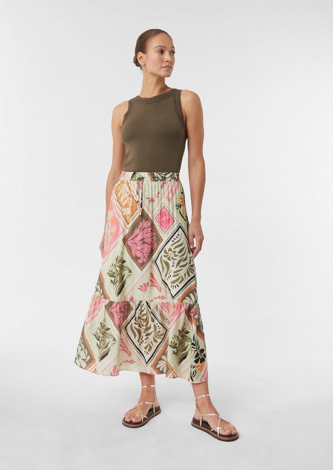 comma Maxirock Rock Maxi-Rock aus Viskose mit All-over-Print von comma