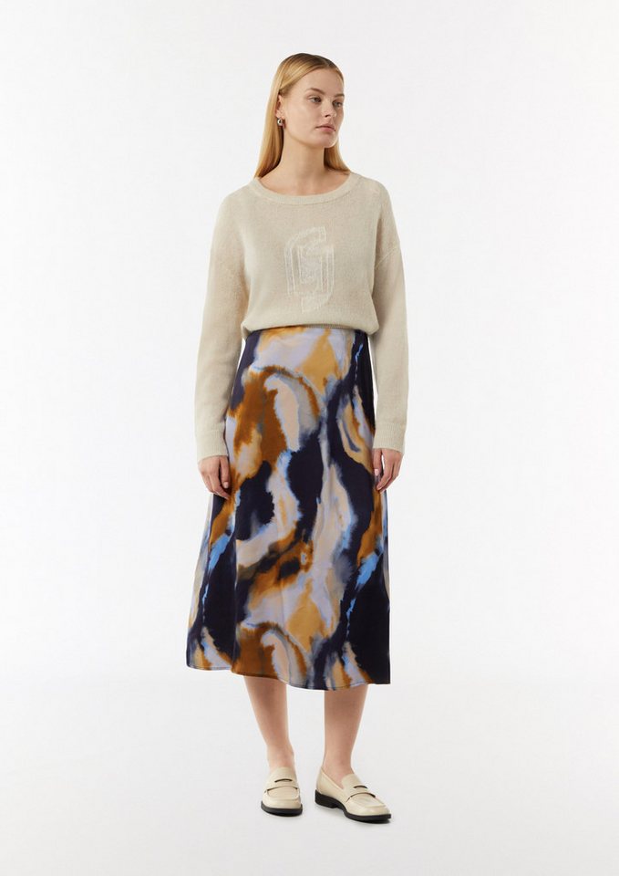 Comma Maxirock Satinrock mit All-over-Print von Comma