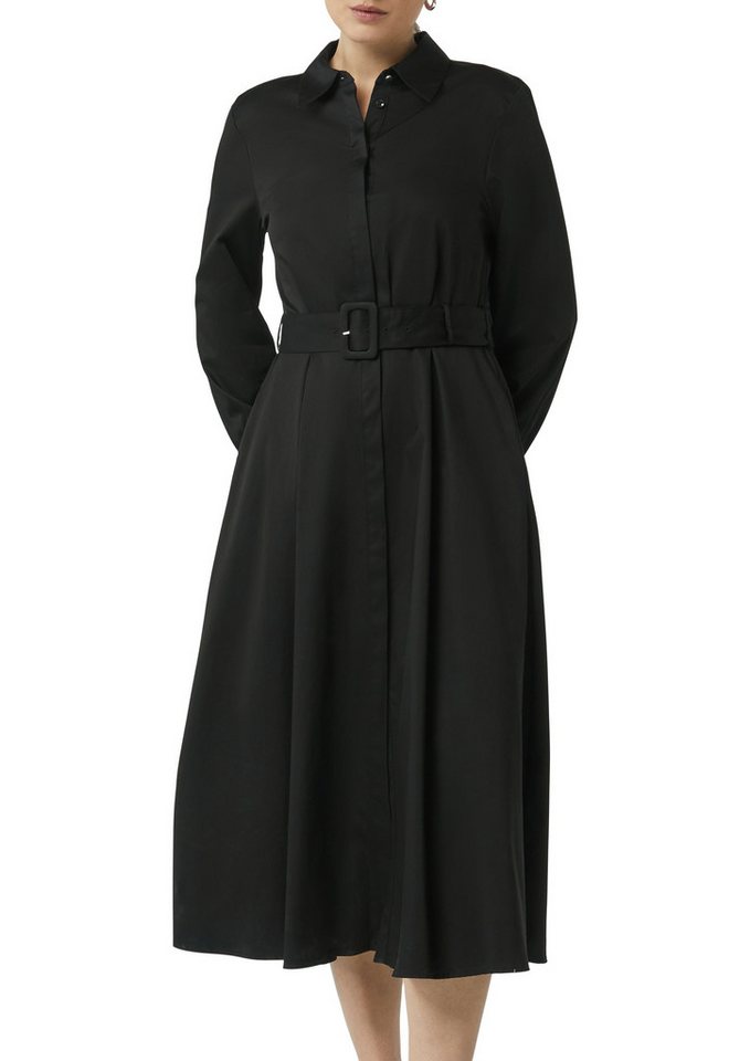comma Midikleid mit Hemdkragen und Gürtel von comma