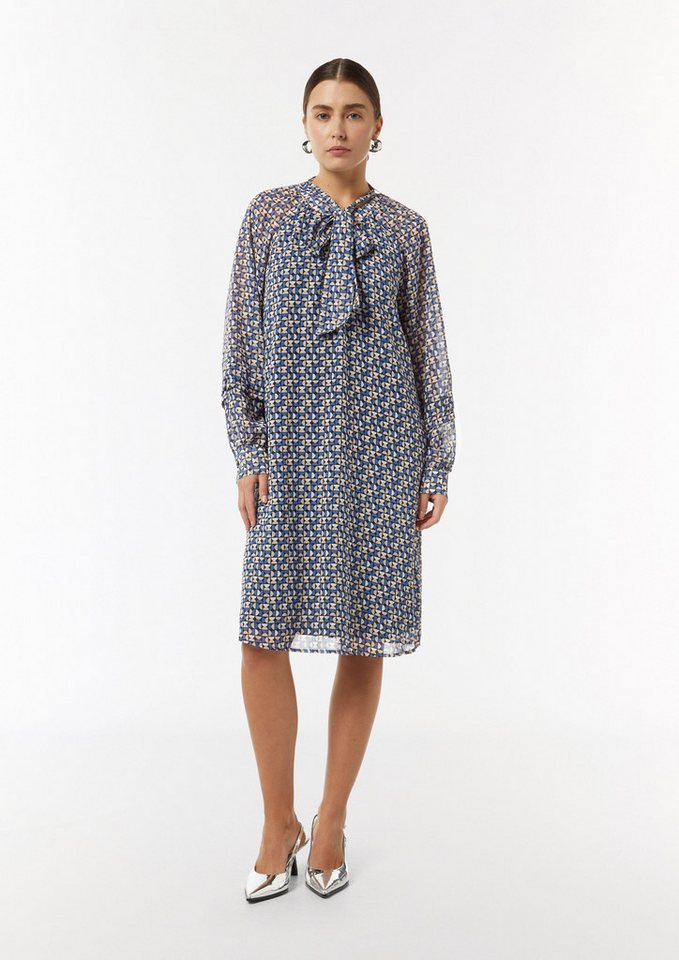 comma Minikleid Chiffonkleid mit abnehmbarem Bindeband von comma