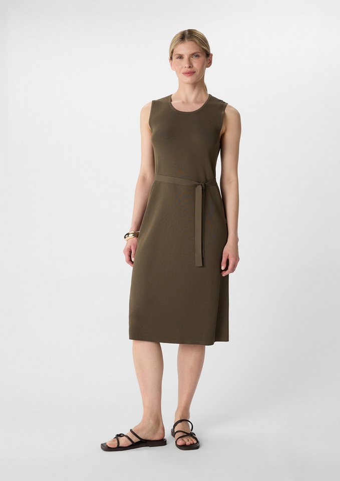 Comma Minikleid Geripptes Midikleid mit Bindegürtel von Comma