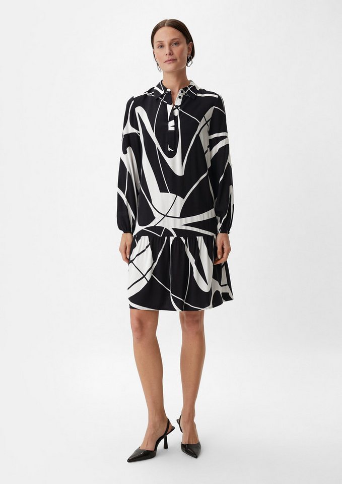Comma Minikleid Kleid aus Viskose mit All-over-Print Volants von Comma