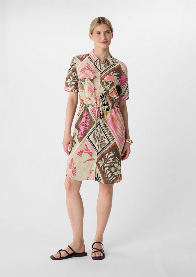 comma Minikleid Kleid Hemdblusenkleid mit All-over-Print von comma