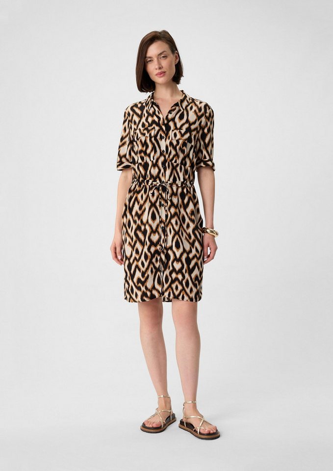 comma Minikleid Kleid Fließendes Crêpe-Kleid mit All-over-Print von comma