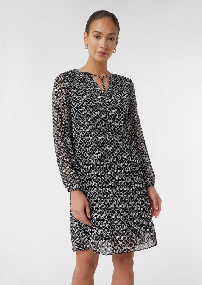 Comma Minikleid Plissiertes Chiffonkleid mit All-over-Print von Comma